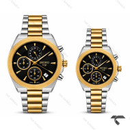 ساعت ست سیکو VIP رفرنس 31696 دورنگ طلایی صفحه مشکی Seiko-11470-S