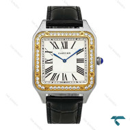 ساعت کارتیه سانتوس دومونت مردانه دورنگین دو رنگ طلایی Cartier-8882-G