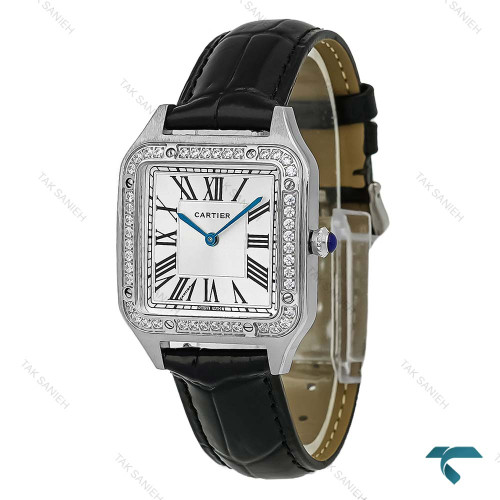 ساعت کارتیه سانتوس دومونت سیلور دورنگین متوسط Cartier-8886-L