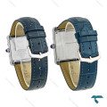 ساعت ست کارتیر تانک نقره ای بند چرم سرمه ای Cartier-8890-S