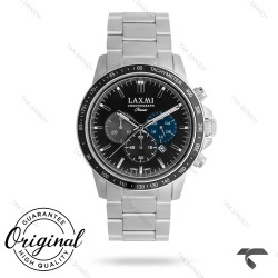 ساعت مردانه لاکسمی 8181-1 کورنوگراف سیلور صفحه مشکی Laxmi-9324-G