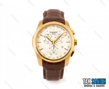 ساعت تیسوت مردانه بند چرم طلایی مدل Tissot-1473-G