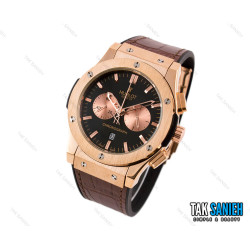 ساعت مردانه هابلوت سه موتوره رزگلد قهوه ای Hublot-2220-G