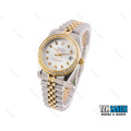 ساعت رولکس زنانه دورنگین صفحه سیلور  Rolex-5653-L