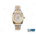 ساعت رولکس زنانه دورنگین صفحه سیلور  Rolex-5653-L