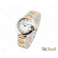 ساعت کارتیه زنانه بالن بلو طلایی سیلور مدیوم Cartier-3111-L