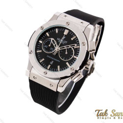 ساعت مچی هابلوت مردانه سه موتوره سیلور مشکی Hublot-3118-G