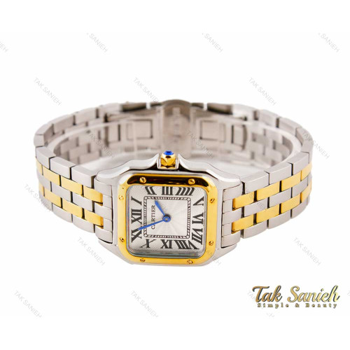 ساعت مچی زنانه کارتیه پنته دورنگ طلایی مدیوم Cartier-3187-L
