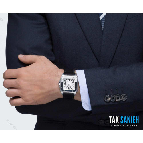 ساعت کارتیر سانتوز صد مردانه نقره ای Cartier-1820-G