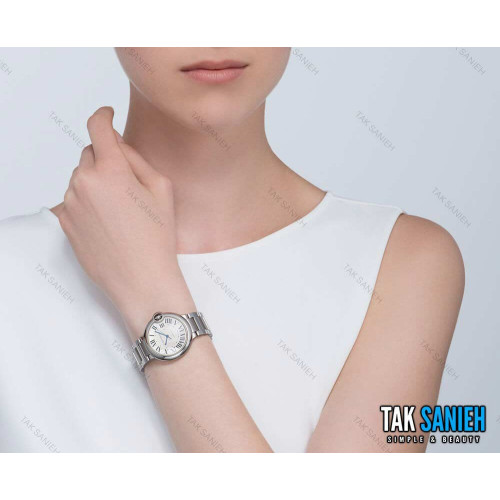ساعت کارتیر زنانه مدل بالن بلو نقره ای Cartier-1823-L