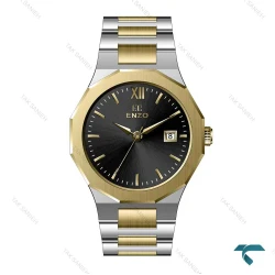 ساعت مچی انزو زنانه EC-610TBL دورنگ طلایی صفحه مشکی Enzo-8083-L