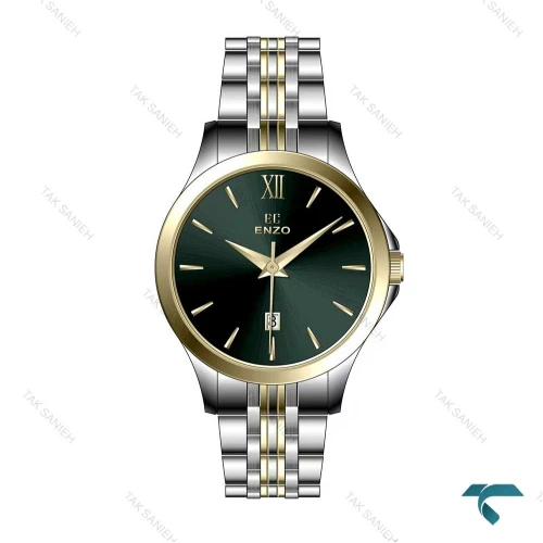 ساعت انزو EC-614TSL زنانه دورنگ طلایی صفحه سبز Enzo-8101-L