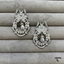 گوشواره جواهری طرح جدید  No Name-9949-L