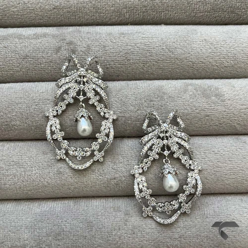 گوشواره جواهری طرح جدید  No Name-9949-L