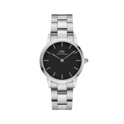 ساعت دنیل ولینگتون زنانه آکونیک لینک نقره ای مشکی اسمال Dw-3454-L