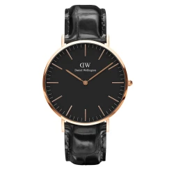 ساعت دنیل ولینگتون مردانه بند چرم مشکی DW-3554-G