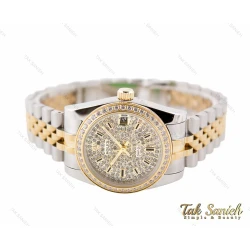 ساعت رولکس دیت جاست دورنگ طلایی صفحه نگین Rolex-3239-L