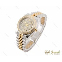 ساعت رولکس دیت جاست دورنگ طلایی صفحه نگین Rolex-3239-L