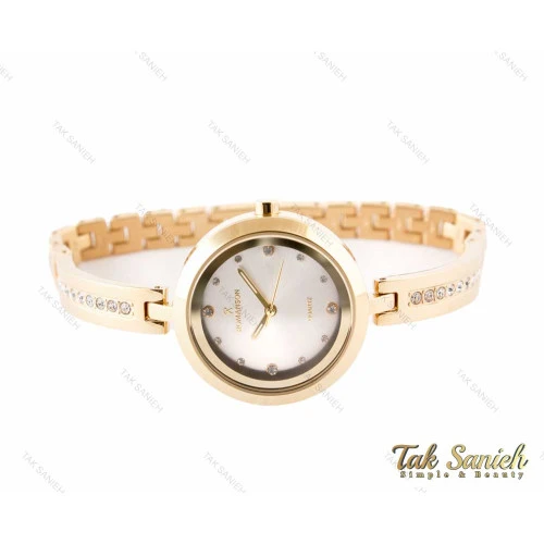 ساعت رومانسون زنانه نگین دار طلایی Romanson-3355-L
