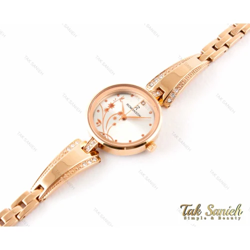 ساعت زنانه رومانسون نگین دار رزگلد Romanson-3356-L