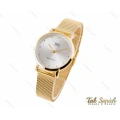 ساعت کیو اند کیو زنانه طلایی بند حصیری QQ-3389-L