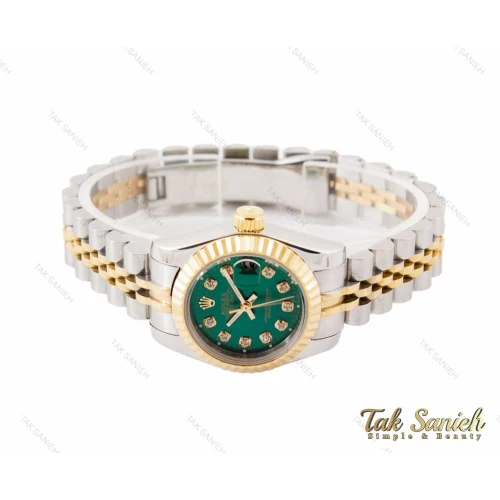 ساعت مچی رولکس دیت جاست زنانه صفحه سبز اسمال Rolex-3430-L