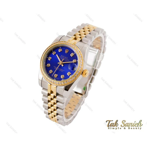 ساعت رولکس زنانه دیت جاست سایز متوسط نگین دار مدل Rolex-3510-L