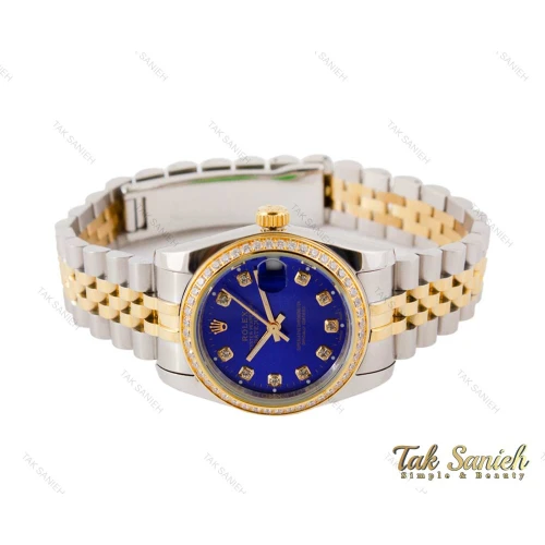 ساعت رولکس زنانه دیت جاست سایز متوسط نگین دار مدل Rolex-3510-L