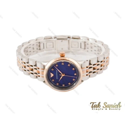 ساعت امپریوآرمانی زنانه دورنگ رزگلد نقره ای Armani-3582-L