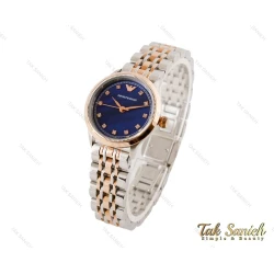 ساعت امپریوآرمانی زنانه دورنگ رزگلد نقره ای Armani-3582-L