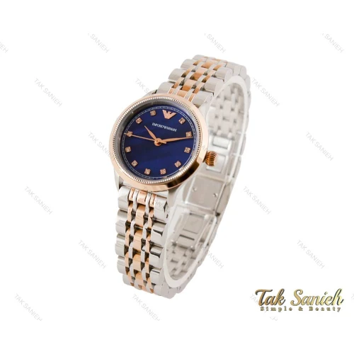 ساعت امپریوآرمانی زنانه دورنگ رزگلد نقره ای Armani-3582-L