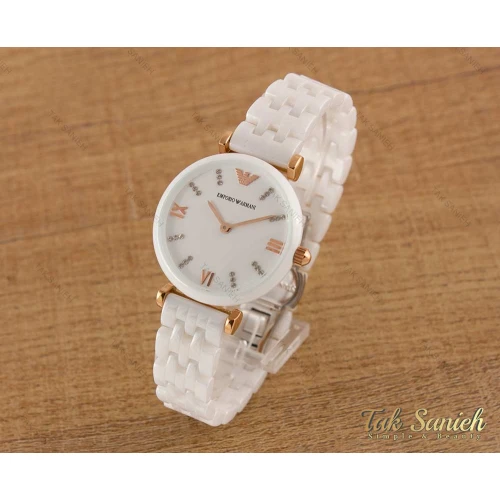 ساعت امپریو آرمانی سرامیکی سفید زنانه Armani-3615-L