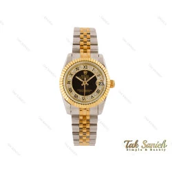 ساعت رولکس زنانه دورنگ طلایی ایندکس یونانی متوسط Rolex-3624-L