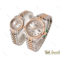ساعت رولکس ست رزگلد نقره ای صفحه سیلور Rolex-3633-S