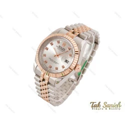 ساعت مردانه رولکس دیت جاست رزگلد سیلور Rolex-3635-G