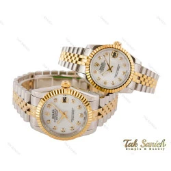 ساعت رولکس ست طلایی سیلور صفحه صدف Rolex-3636-S