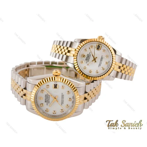 ساعت رولکس ست طلایی سیلور صفحه صدف Rolex-3636-S