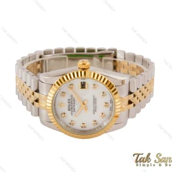 ساعت رولکس مردانه دورنگ طلایی صفحه سفید Rolex-3638-G
