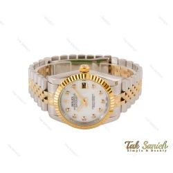 ساعت رولکس مردانه دورنگ طلایی صفحه سفید Rolex-3638-G