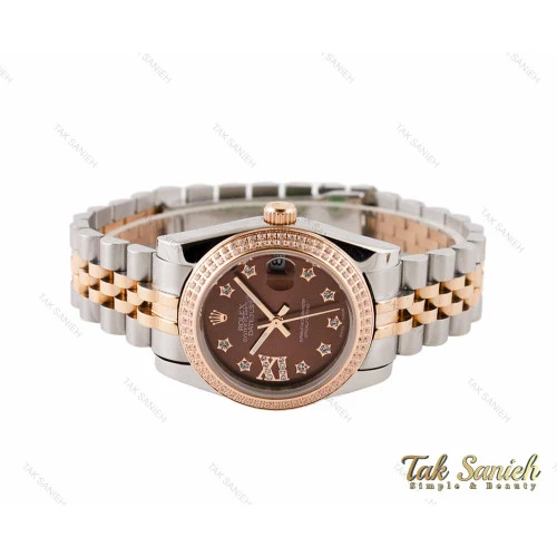 ساعت رولکس دیت جاست دورنگین زنانه Rolex-3258-L