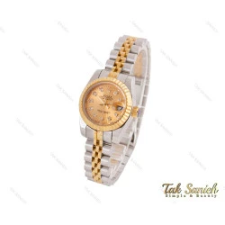 ساعت زنانه رولکس دیت جاست طلایی سیلور اسمال Rolex-3658-L