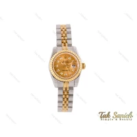 ساعت زنانه رولکس دیت جاست طلایی سیلور اسمال Rolex-3658-L
