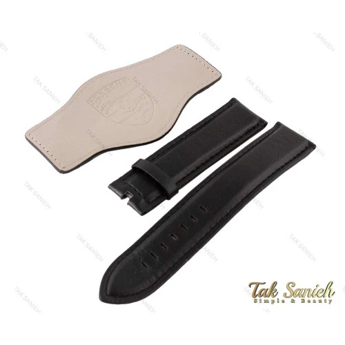 بند ساعت پورشه دیزاین چرم مشکی Porsche-Strap-3667-G