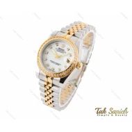 ساعت رولکس زنانه دیت جاست طلایی سیلور نگین دار Rolex-3347-L