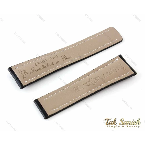 بند ساعت برایتلینگ چرمی مشکی Breitling-Strap-3338-G