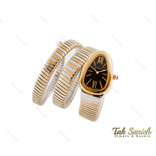 ساعت بولگاری زنانه سرپنتی طلایی سیلور مشکی Bvlgari-3690-L