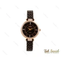 ساعت رومانسون زنانه نگین دار رزگلد مشکی Romanson-3732-L