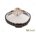 ساعت رومانسون زنانه نگین دار رزگلد مشکی Romanson-3732-L