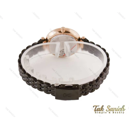ساعت رومانسون زنانه نگین دار رزگلد مشکی Romanson-3732-L