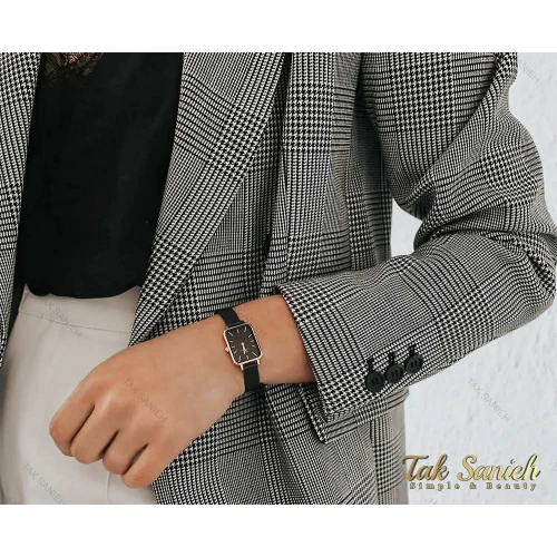 ساعت دنیل ولینگتون زنانه مستطیلی مشکی DW-3866-L